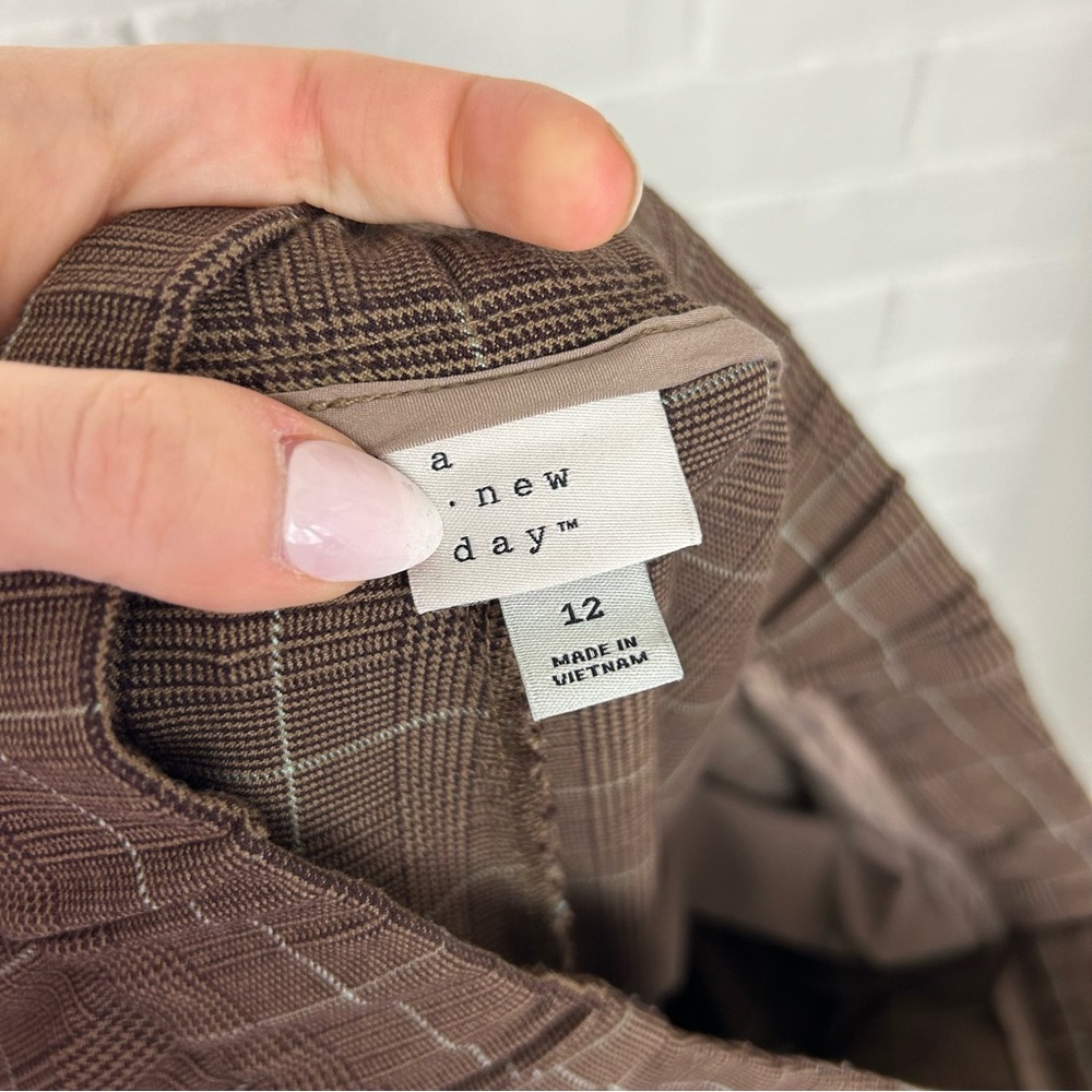 A New Day Plaid Baggy Cargo Tapered Trouser Pants Size 12 - Picture 3 of 11